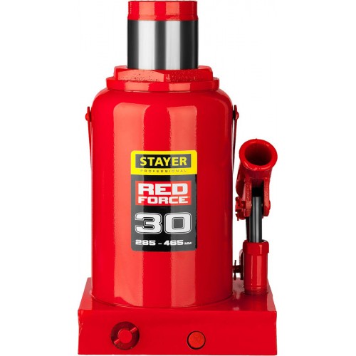 STAYER 30 т, 285-465 мм, домкрат бутылочный гидравлический RED FORCE 43160-30_z01 Professional