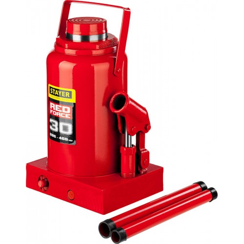 STAYER 30 т, 285-465 мм, домкрат бутылочный гидравлический RED FORCE 43160-30_z01 Professional