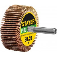STAYER P100, 50х20 мм, круг шлифовальный лепестковый на шпильке 36607-100