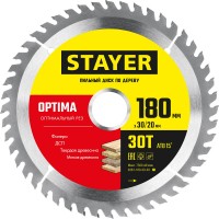 STAYER 180 x 30/20 мм, 30Т, диск пильный по дереву OPTIMA 3681-180-30-30_z01