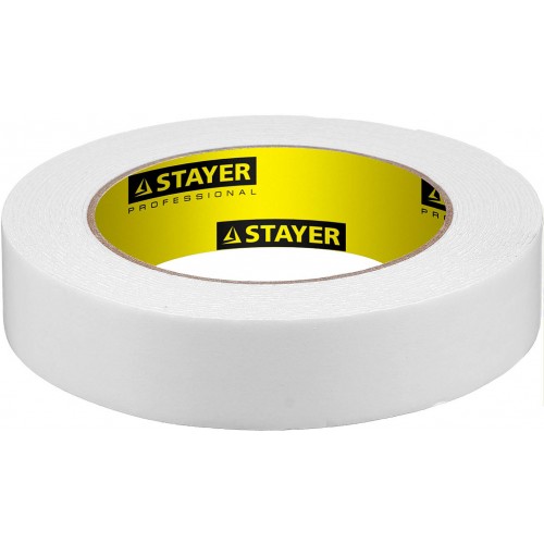 STAYER 25 мм х 5 м, белая, на вспененной основе, двусторонняя клейкая лента (скотч) 12231-25-05