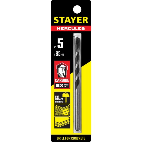 STAYER 5 x 85 мм, сверло по бетону HERCULES 2915-085-05_z01 PROFESSIONAL