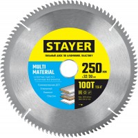 STAYER 250 х 32/30 мм, 100Т, диск пильный по алюминию MULTI MATERIAL 3685-250-32-100