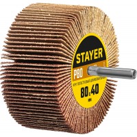 STAYER P80, 60х30 мм, круг шлифовальный лепестковый на шпильке 36609-080