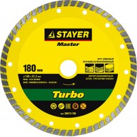 STAYER Ø 180Х22.2 мм, алмазный, сегментный, диск отрезной TURBO Universal 36673-180_z01 Master
