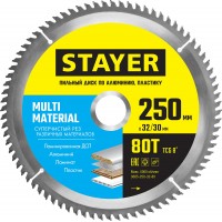 STAYER 250 х 32 мм, 80Т, диск пильный по алюминию Multi Material 3685-250-32-80 Master