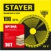 STAYER 190 x 30/20 мм, 36Т, диск пильный по дереву OPTIMA 3681-190-30-36_z01 Master