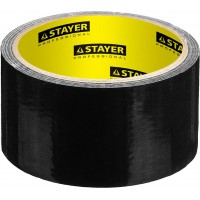 STAYER 48 мм х 10 м, черная, на тканевой основе, армированная лента (скотч) 12086-50-10