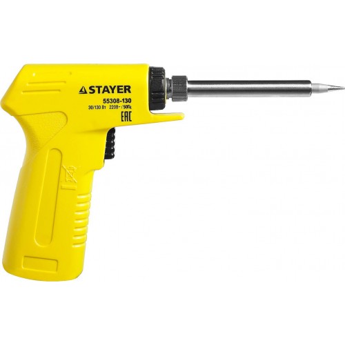 STAYER 30/130 Вт, двухкомпонентная рукоятка, электропаяльник Proterm 55308-130 Professional