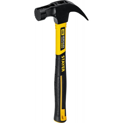STAYER 450 г, молоток-гвоздодер с фиберглассовой рукояткой Hercules-M 2027-450_z01 Professional