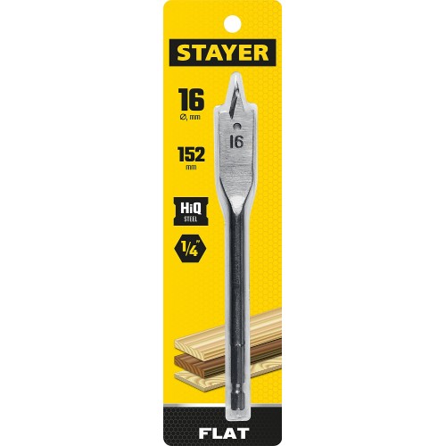 STAYER FLAT 16x152мм, сверло по дереву перовое 2950-16_z01 Master