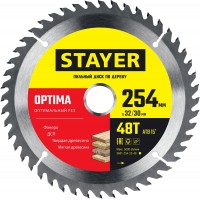 STAYER 254 x 32/30 мм, 48Т, диск пильный по дереву OPTIMA 3681-254-32-48_z01