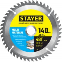 STAYER 140 x 20/16 мм, 48Т, диск пильный по алюминию MULTI MATERIAL 3685-140-20-48