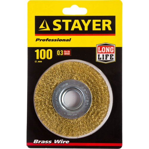 STAYER Ø 100 мм, щетка дисковая для УШМ 35122-100