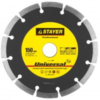 STAYER Ø 150х22.2 мм, алмазный, сегментный, круг отрезной для УШМ UNIVERSAL 3660-150_z01 Professional