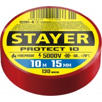 STAYER 10м х 15 мм, красная, Protect-10 изолента ПВХ 12291-R_z01 Professional