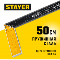 STAYER 500 мм, столярный угольник со стальным полотном 3430-50