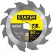 STAYER  210 x 30/20 мм, 24Т, диск пильный по дереву с гвоздями Construct 3683-210-30-24_z01