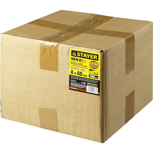 STAYER 60 x 8 мм, 1000 шт., дюбель-гвоздь полипропиленовый с потайным бортиком 30640-08-060