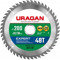 URAGAN  200 х 32/30 мм, 48Т, диск пильный по дереву Expert 36802-200-32-48_z01