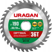 URAGAN 190 х 30/20 мм, 36Т, диск пильный по дереву Optima 36801-190-30-36_z01