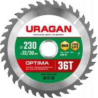 URAGAN 230 х 32/30 мм, 36Т, диск пильный по дереву Optima 36801-230-32-36_z01