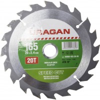 URAGAN Ø 165 x 20 мм, 20T, диск пильный по дереву 36800-165-20-20