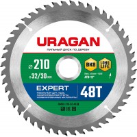 URAGAN 210 х 32/30 мм, 48Т, диск пильный по дереву Expert 36802-210-32-48_z01