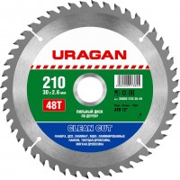 URAGAN Ø 210 x 30 мм, 48T, диск пильный по дереву 36802-210-30-48