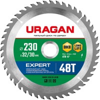 URAGAN 230 х 32/30 мм, 48Т, диск пильный по дереву Expert 36802-230-32-48_z01