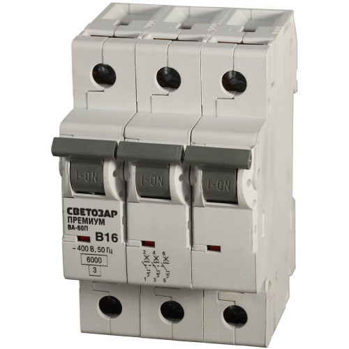 СВЕТОЗАР 16 А, 400 B, 6 kA, 3-полюсной, 