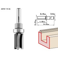 ЗУБР 19 x 26 мм, хвостовик 8 мм, фреза пазовая прямая с верхним подшипником 28781-19-26 Профессионал