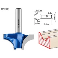 ЗУБР 38.1 x 19 мм, радиус 12.7 мм, фреза пазовая фасонная №1 28740-38.1 Профессионал