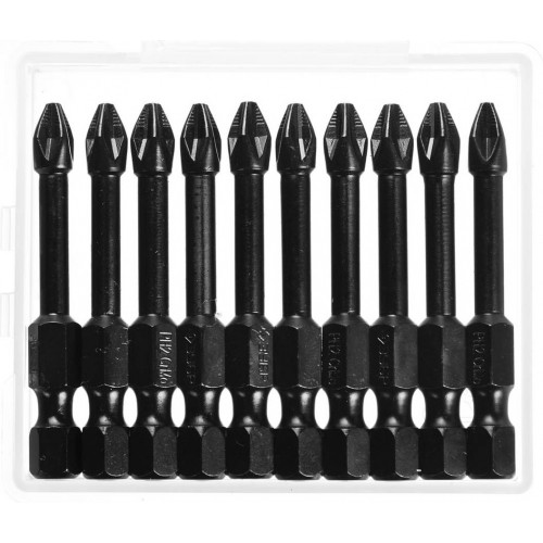 ЗУБР PH2, 50 мм, 10 шт., кованые биты 