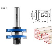 ЗУБР 41 x 19 мм, хвостовик 12 мм, фреза комбинированная пазо-шиповая 28732-41 Профессионал