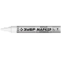 ЗУБР белый, 2-4 мм, круглый наконечник, маркер-краска МК-750 06325-8 Профессионал