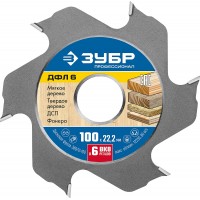 ЗУБР 100 х 22.2 мм, 6 резцов, фреза пазовая дисковая для ламельного фрезера ДФЛ 6 36970-100 Профессионал