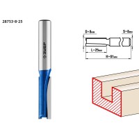 ЗУБР 8 x 25 мм, хвостовик 8 мм, фреза пазовая прямая 28753-8-25 Профессионал