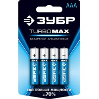 ЗУБР AAA, 4 шт., батарейка щелочная Turbo-MAX 59203-4C_z01