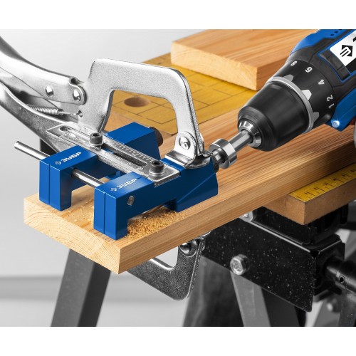 ЗУБР для глухих отверстий регулируемый кондуктор, в кейсе, 30081 Профессионал