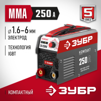 ЗУБР 250 А, MMA, сварочный аппарат, инверторный СА-250К Мастер