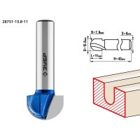 ЗУБР 15.8 x 11 мм, радиус 7.9 мм, фреза пазовая галтельная 28751-15.8-11 Профессионал