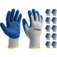 ЗУБР L-XL, 20 шт. (10 пар), перчатки с одинарным текстурированным нитриловым обливом ЗАХВАТ 11457-K10 Профессионал