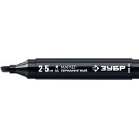 ЗУБР черный, 2-5 мм, клиновидный перманентный маркер с увеличенным объемом МП-300К 06323-2 Профессионал
