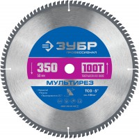 ЗУБР 350 x 50 мм, 100Т, диск пильный по алюминию Мультирез 36907-350-50-100_z01