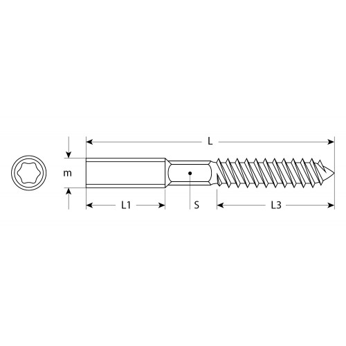 ЗУБР 400 шт., М17х120 мм, шестигранник, Torx 34, сантехническая шпилька 37870-10-120-450