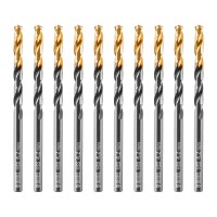 Сверло по металлу, 4,2 мм, HSS-Tin, Golden Tip, 10 шт. Denzel