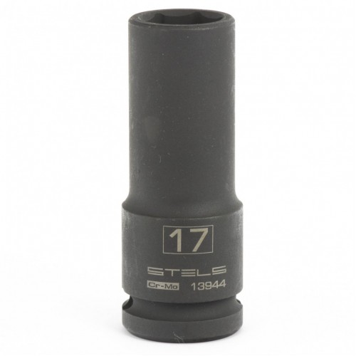 Головка ударная удлиненная шестигранная, 17 мм, 1/2, CrMo Stels