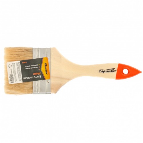 Кисть плоская Slimline 3" (75 мм), натуральная щетина, деревянная ручка Sparta