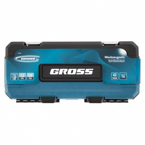 Набор инструментов, 1/4", CrV, 120 зубьев, 42 предмета Gross